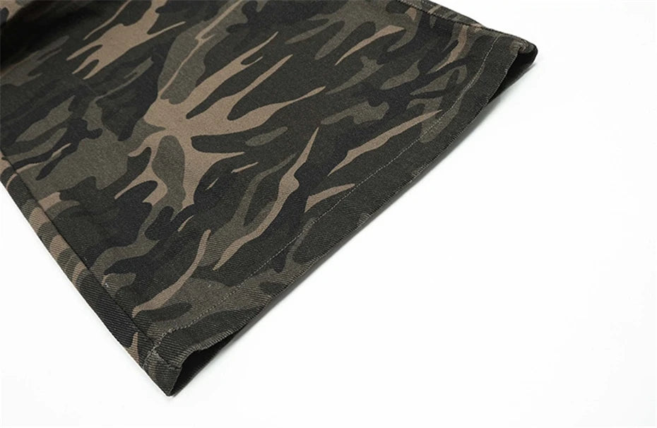 Threebooy Camouflage Jeans Mens Streetwear Punk Y2k Cargo Trousers Men Harajuku Vintage 2025 New Baggy Wide-leg Denim Pants Male
