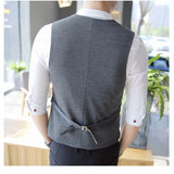 Threebooy British Style Men's Spring Double-Breasted Suit Vest/Male Slim Fit Fashion Casual Dress Suit Vest Plus size S-5XL