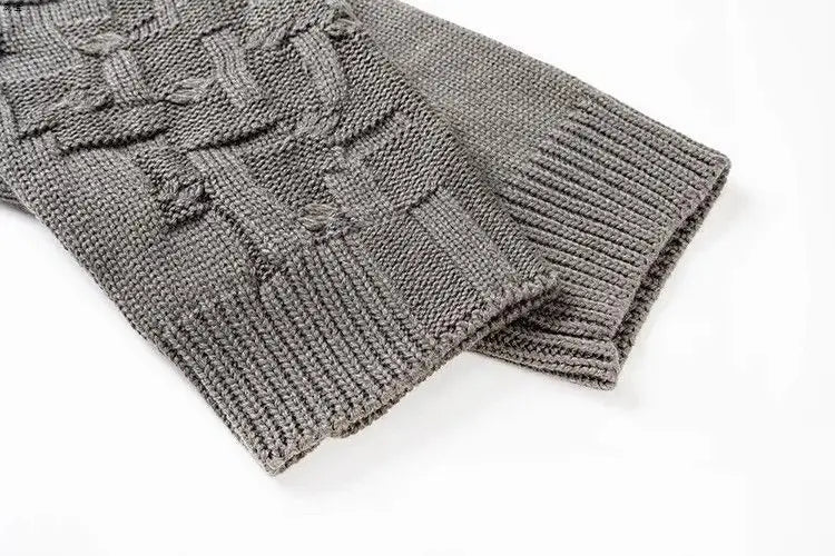 Threebooy Autumn and winter American fashion men and women knitted hooded couple loose retro personality Harajuku casual sweater y2k