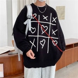 Threebooy Lattice Korean Fashion Sweater Men Interior Harajuku Men's Clothes Winter Oversize Wool and Mixes Knit Korean Women's Print Luxury