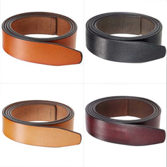 Threebooy  Men's Automatic Buckle Belts No Buckle Black Tan Brown Genuine Belt For Men Luxury 3.5cm Width Holeless Male Strap