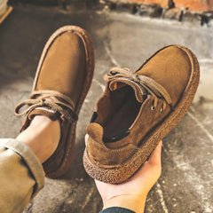Threebooy  Trendy Men's Lace-up Casual Shoes Men Comfortable Driving Flats Mens Outdoor Shoe