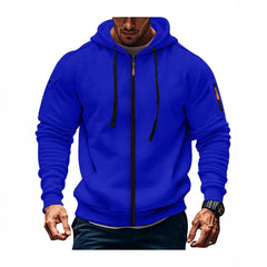 Threebooy  Men's Sweatshirt Casual Sports Hoodie Autumn and Winter Tops Pocket-free Zipper Hoodie Trendy