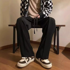 Threebooy  Ice Silk Men's Summer Casual Thin Versatile Straight Sports Pants Trendy Trousers