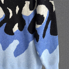Threebooy  New Korean Trendy Men Sweaters Light Luxury Knitted Color Clashing O Neck Long Sleeve Pullover Casual High Street Knitwear M-3XL