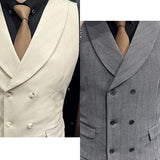 Threebooy Mens Lapel Double-Breasted Vest or Suit Pants or 2Pcs Set (Pants and Vest) - Groomsmen Attire, Men Suit Costume Mariage Homme