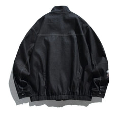 Threebooy Vintage Badge Embroidery Bomber Jacket Men Streetwear Harajuku Large Pockets Cargo Coat Oversized Autumn New Loose Casual Jacket