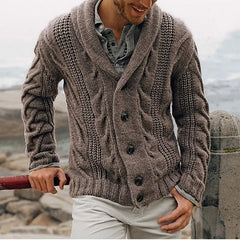 Threebooy  Autumn/winter New Cross-border Ebay Men's Fashion Knitted Single-breasted Sweater Casual Pullover