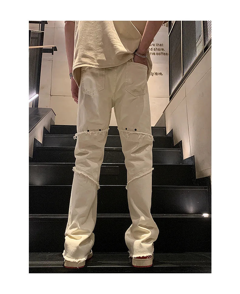 Threebooy New Spring Jeans Loose-fit Straight-leg Sporty Workwear Pants Hong Style Washing Jeans For Men