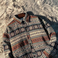Threebooy Colored Numb Ethnic Style Shirt Men Weaving and Embroidered Spring and Autumn Retro Hong Kong Style Shirt Jacket
