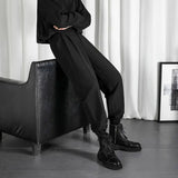 Threebooy Black Men's Trousers Korean Fashion Baggy High Waist Straight Suit Pants Spring Autumn Casual Oversized Male Bottoms Y2k Clothes
