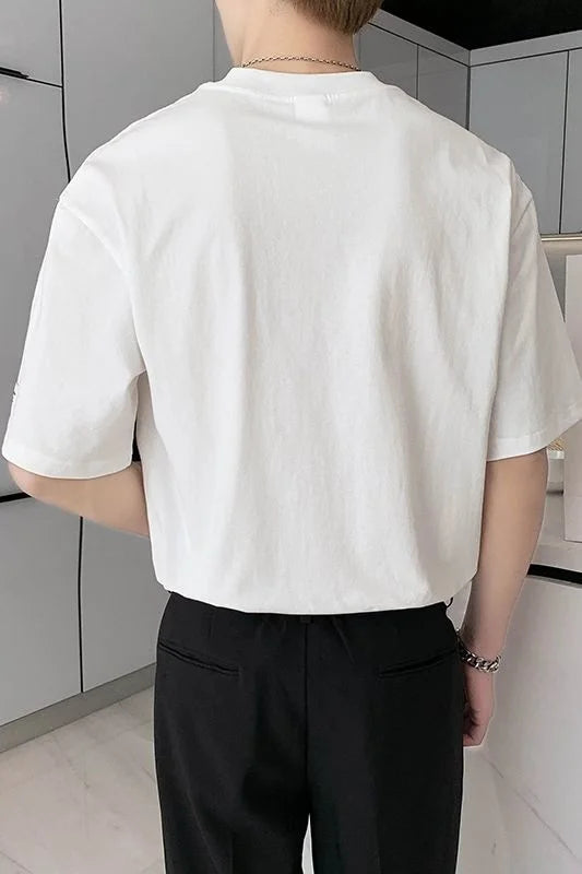 Threebooy Summer Men's Casual Short Sleeve Solid Color T-shirt Round Neck High-quality Tshirts White/black/yellow T Shirts Size M-3XL