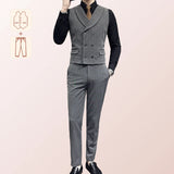 Threebooy Mens Lapel Double-Breasted Vest or Suit Pants or 2Pcs Set (Pants and Vest) - Groomsmen Attire, Men Suit Costume Mariage Homme