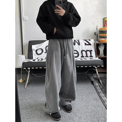 Threebooy  Winter Thicken Beige Pants Men Warm Fashion Thick Casual Pants Men Streetwear Korean Loose Wide Leg Pants Mens Trousers M-3XL