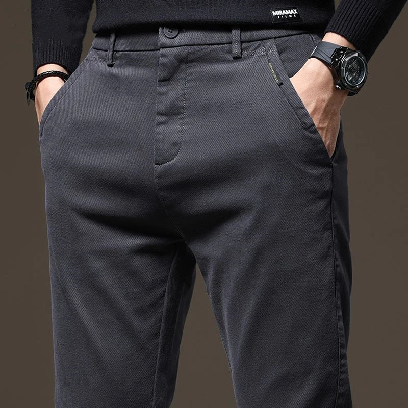 Threebooy  Men's Casual Pants Spring Autumn Wear Versatile Straight Business Trousers Korea Work Classic Long Pants for Male