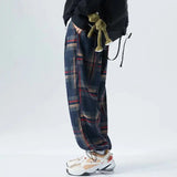 Threebooy Ankle-Length Plaid Harem Pants Men Clothing Joggers Men Pants Trousers Japanese Fashion Sweatpants S-5XL Streerwear