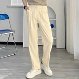 Threebooy Wide Men's Casual Pants Trend Polyester Male Trousers Regular Fit Fashion 2024 Plus Size Korean Style Aesthetic Big Xxxl Y2k