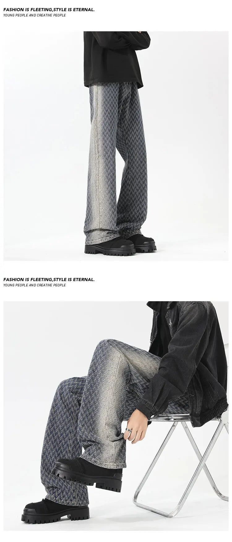 Threebooy Jeans men New Jacquard Fabric Denim Trousers man Straight Leg Long Pants Autumn Classic Style Casual Jeans for Men Wholesale