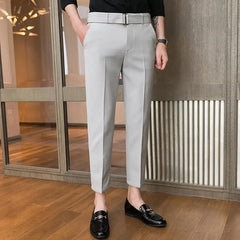 Threebooy  New Spring and Autumn Pi Shuai Trend Light Luxury High Waist Slim Fit Small Feet Versatile Casual Draping Men's Pants