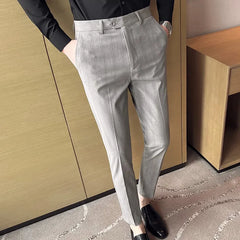 Threebooy Men Spring High Quality Business Suit Pants/Male Slim Fit Fashion Casual Formal Mens Dress Pants Men High Waist Solid Trousers