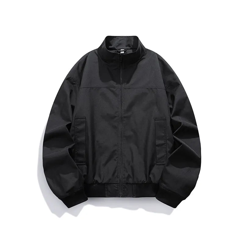 Threebooy Spring Windbreaker Lightweight Full Zip Mens Jackets Casual Outdoor Stand collar Overcoats Hiking Fishing Lightweight Coats