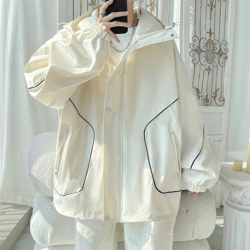 Threebooy Original Clothing Korean Popular Clothes for Men Harajuku Men's Coats Models 2024 Outerwear Spring Jackets Style