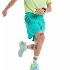 Threebooy  Loose Running Shorts Men Training Quick Dry Fitness Gym Sport Shorts With zipper Pocket Outdoor Street Jogger fifth pants