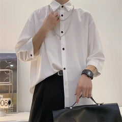 Men Shirts Autumn Spring Smart Casual All-match Fashion Simple Harajuku Long Sleeve Business Trendy Tops Outwear Korean Style BF