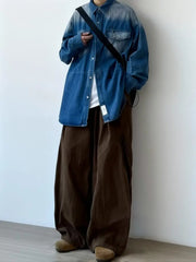 Threebooy  Harajuku Pants Man Baggy Pants Wide Leg Sweatpants Vintage Casual Straight Trousers Streetwear Cotton Japanese Summer