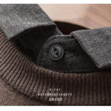 Threebooy New Men's Wool Blend Sweater Shirt with Faux Collar, Striped Color Block Design  Knit Sweater  Sweater Men Casual Fashion