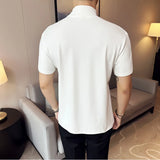 Threebooy New Style Men's Summer High Quality Short Sleeve T-shirts/Male Slim Fit Fashion Half Turtleneck Fashion T-shirts 4XL-M