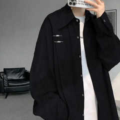 Threebooy  Spring New Simple Solid Color Design and Temperament Men's Shirt Fashionable Casual Shirt