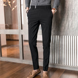 Threebooy New Business Dress Pants Men Solid Color Office Social Formal Suit Pants Casual Streetwear Wedding Trousers Pantalon Homme