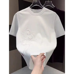 Threebooy  Summer New Embroidery Chinese Style Short Sleeve Men's Loose Slim Fit Casual Short Sleeve T-shirt Round Neck Top