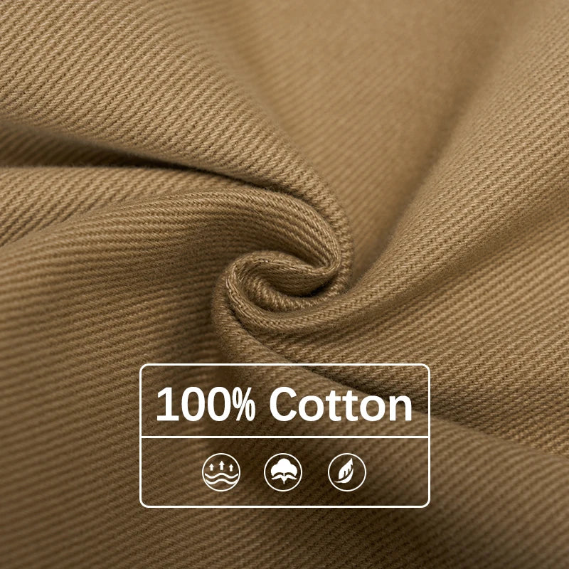 Threebooy 100% Cotton Men's Loose Casual Pants Autumn New Fashion Comfortable Wide-leg Oversized Trousers Streetwear White Khaki Black