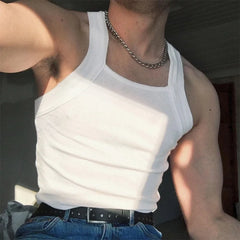 Threebooy  New Fashion Sports Tank Tops Men's Solid Color O-neck Sleeveless T-shirt Skinny Gym Streetwear Casual Vests Party Clothing S-5XL