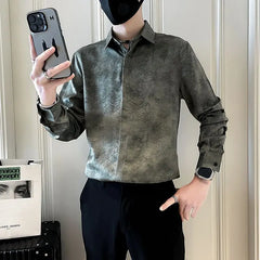 Threebooy  New Handsome Shirt for Men's Long-sleeved Autumn Men's Fashion Brand