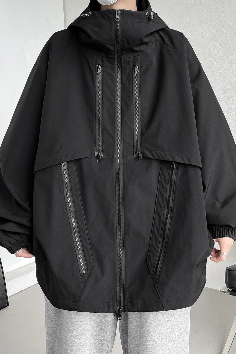 Threebooy Men's Clothing Harajuku Outerwear Men's Coats Models 2024 Man Hoodie Hooded Jackets Korean Popular Clothes Loose Fitting Spring