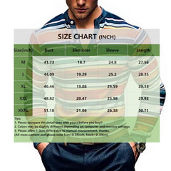 Threebooy  Mens Fashion  Shirts Casual Long Sleeve Shirts Striped V Neck Colorful Blouses Undershirts Tops
