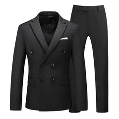 Threebooy  Men's 2 Piece Suit Double-Breasted High Quality Slim Fit Stylish Business Professional Tuxedos Wedding Groom