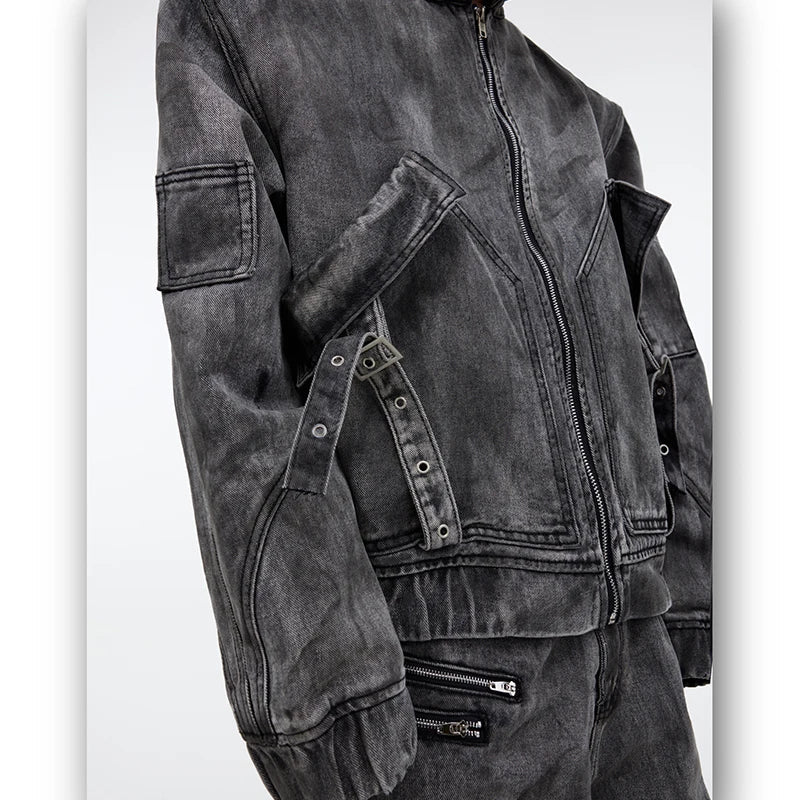 Threebooy Men's Signature Baggy Gray Denim 2-Piece Set
