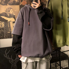 Threebooy  Hooded Sweatshirts for Man Black Hoodies Hip Hop Men's Clothing Sweat Shirt No Brand Funny Loose Overfit Streetwear Simple Cheap