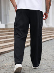 Threebooy  plus Size Men's Workwear Trousers Casual Everyday Street Style Suitable for Daily Outings Loose Fit Cargo Pants