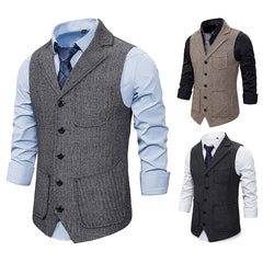 Threebooy  Fashionable Men's Checkered Single-Button Vest Hot Sale Of The Season New Style Casual Business Polyester Fiber Vest for Yout...