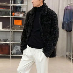 Threebooy Men's Autumn Winter Imitation Lamb Velvet Mink Thickened Young Handsome Business Senior Cotton Korean Style Imitation Fur Jacket