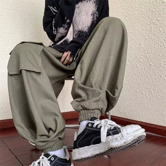 Threebooy Joggers Cargo Pants for Men Casual Hip Hop Hit Color Pocket Male Trousers Sweatpants Streetwear Harajuku Pants