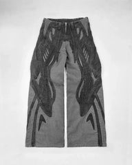 Threebooy Goth Hip Hop Patchwork Oversized Baggy Jeans Women New Wide Leg High Waist Y2k Mens Jeans Retro Heavy Denim Pants Streetwear