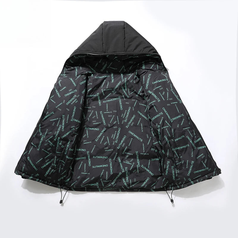 Threebooy Korean Hip Hop Winter Parkas Thickened Warm Padded Coat Youth Trendy Bread Jacket Two Sides Wearing Jacket Cityboy Hooded Wear