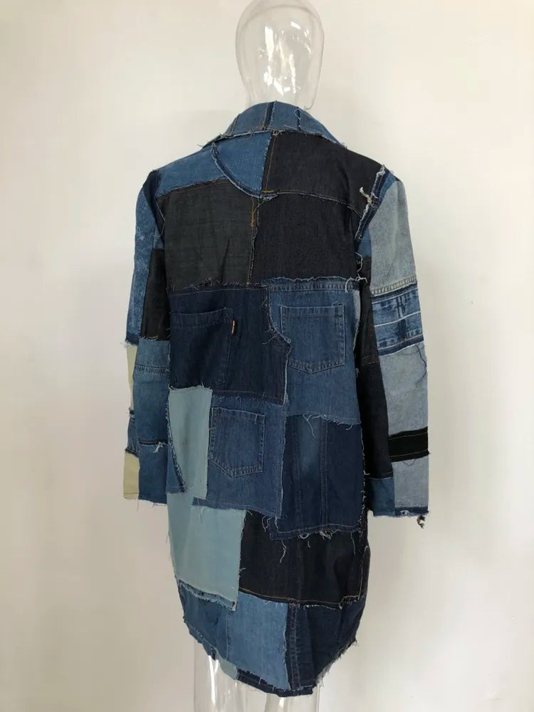 Threebooy Men's Couture Patchwork Denim Jacket