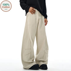 Threebooy Y2K American Baggy Pants Men's 100% Cotton Fashion Vintage Autumn Wide-leg Casual Trousers Oversize Loose Streetwear